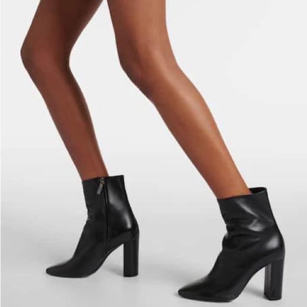 Saint Laurent Black Leather Ankle Boots